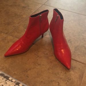 Zara Red Booties Size 39/8